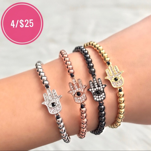 Other - ♡ Hamsa Hand Rhinestone Dainty Bracelet